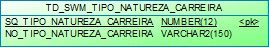 Modelo: PRH.TD_SWM_TIPO_NATUREZA_CARREIRA